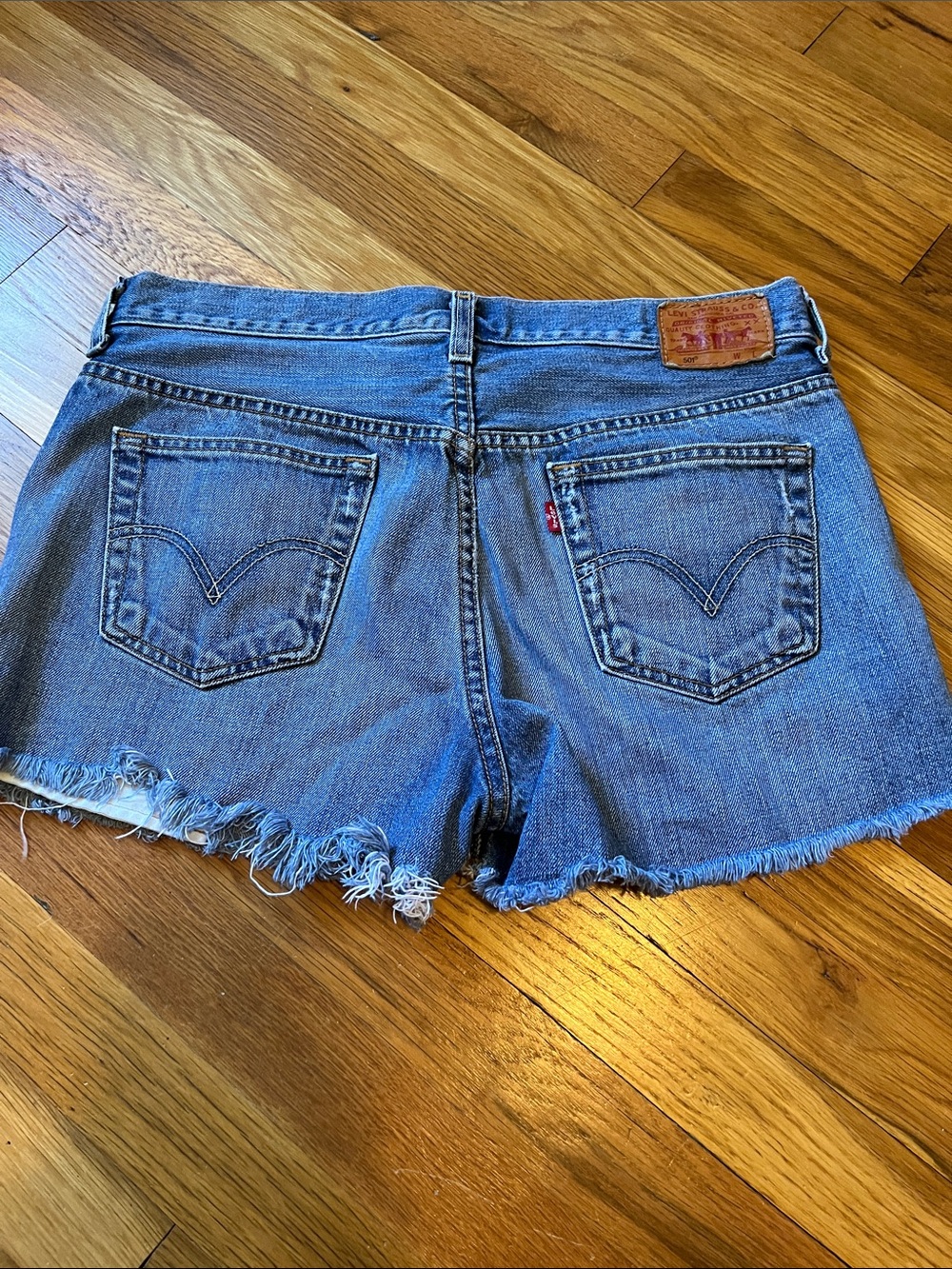 Levi's 501 Denim Cutoff Shorts in Medium Blue Wash